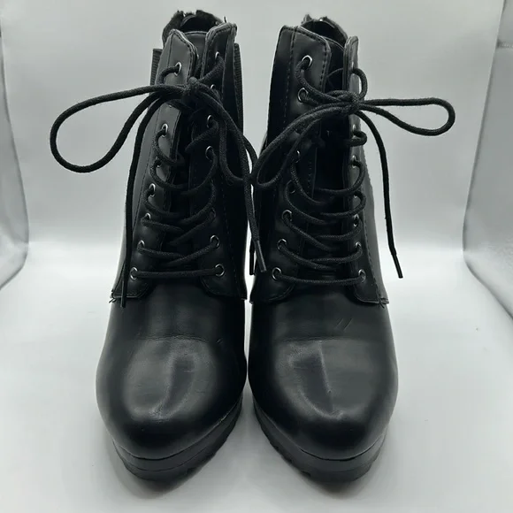 Zara Black Lace-Up Chunky Platform Boots Zara Platform Boots Women main image 2